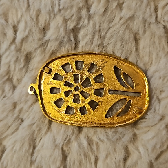 #0150 Green flower necklace pendant - Picture 3 of 3